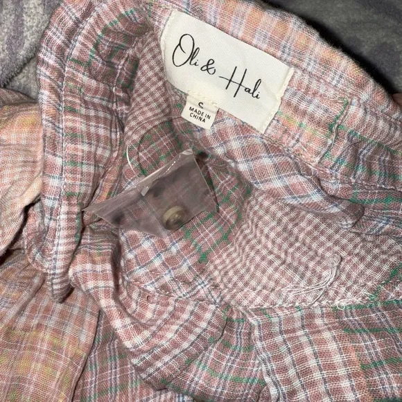 Oli & Hali Plaid and Lace Patchwork Top - Picture 2 of 5